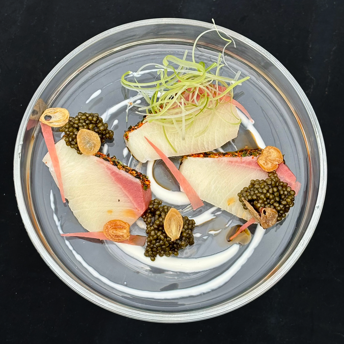Hamachi Crudo with Imperial Osetra Caviar