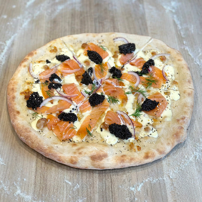 Smoked Salmon Pizza with Antonius Siberian Caviar