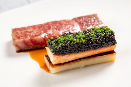 Wagyu Ribeye with King Crab & Snake River Caviar