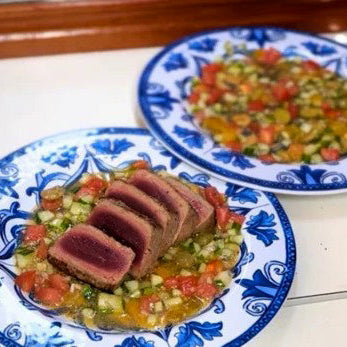Maine Bluefin Tuna with Cucumber-Tomato Vierge