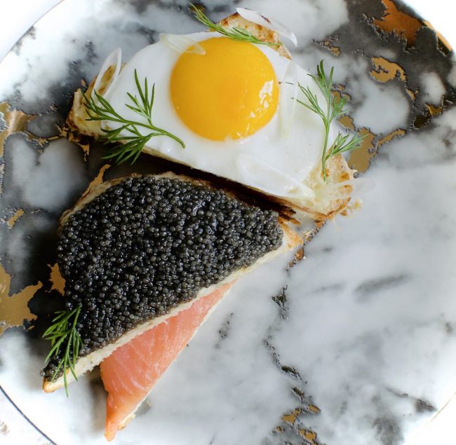 Croque Norvegien with Classic White Caviar