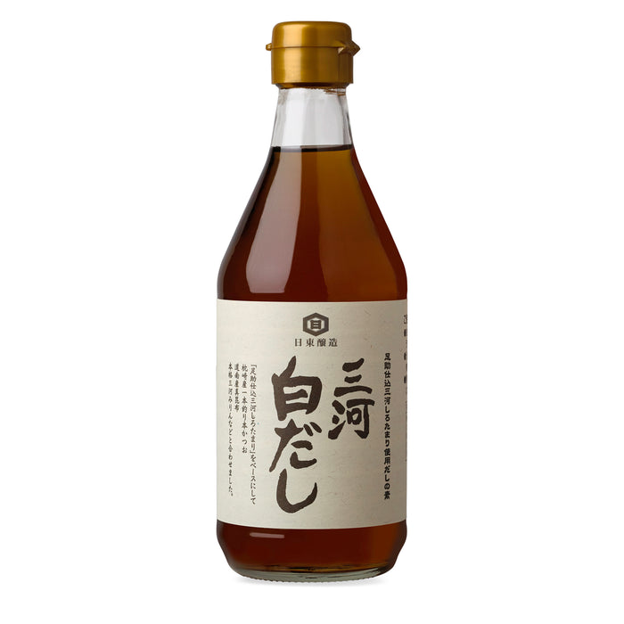 Nitto Jozo Mikawa Shirodashi soy sauce in a 400ml bottle, front view showing the label and packaging.