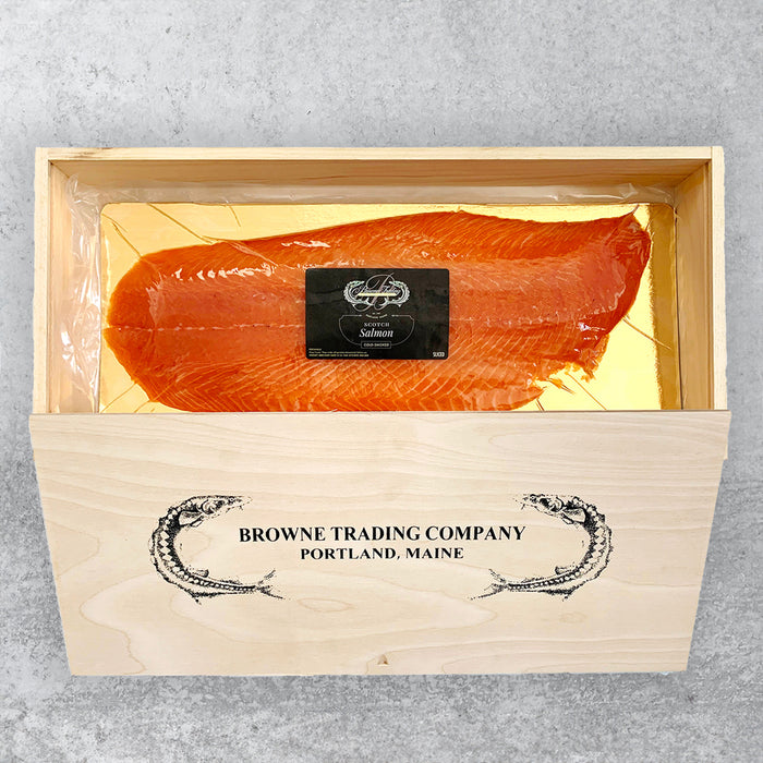 Smoked Salmon Side with Wood Gift Box