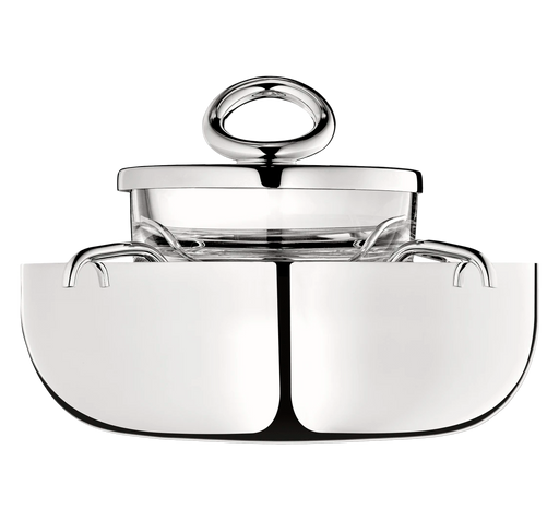 Christofle silver server with a holder on top