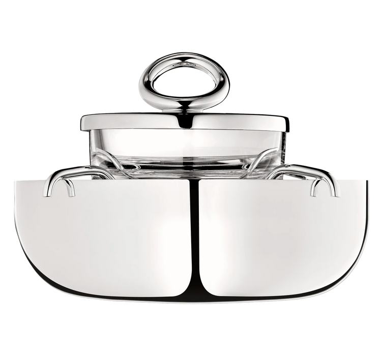 Christofle silver server with a holder on top