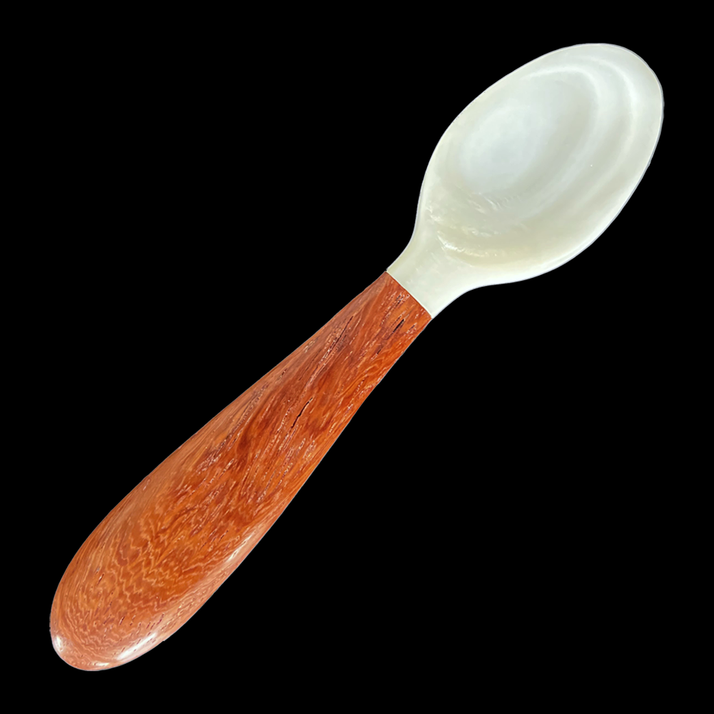 Wood Mother of Pearl Spoon