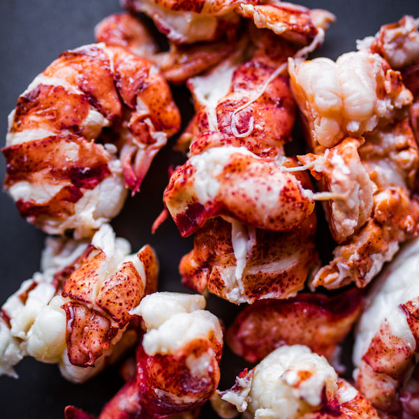 Fresh Maine lobster meat from Browne Trading Company, showcasing succulent, cooked lobster meat in a natural presentation.